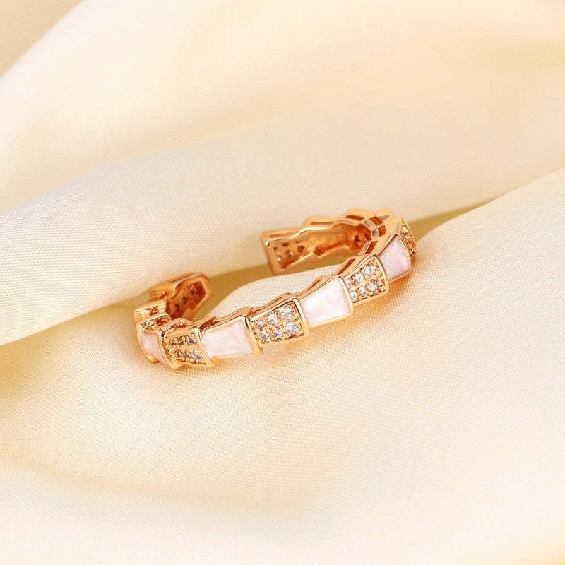Diamond Snake Female Light Luxury Temperament Rings