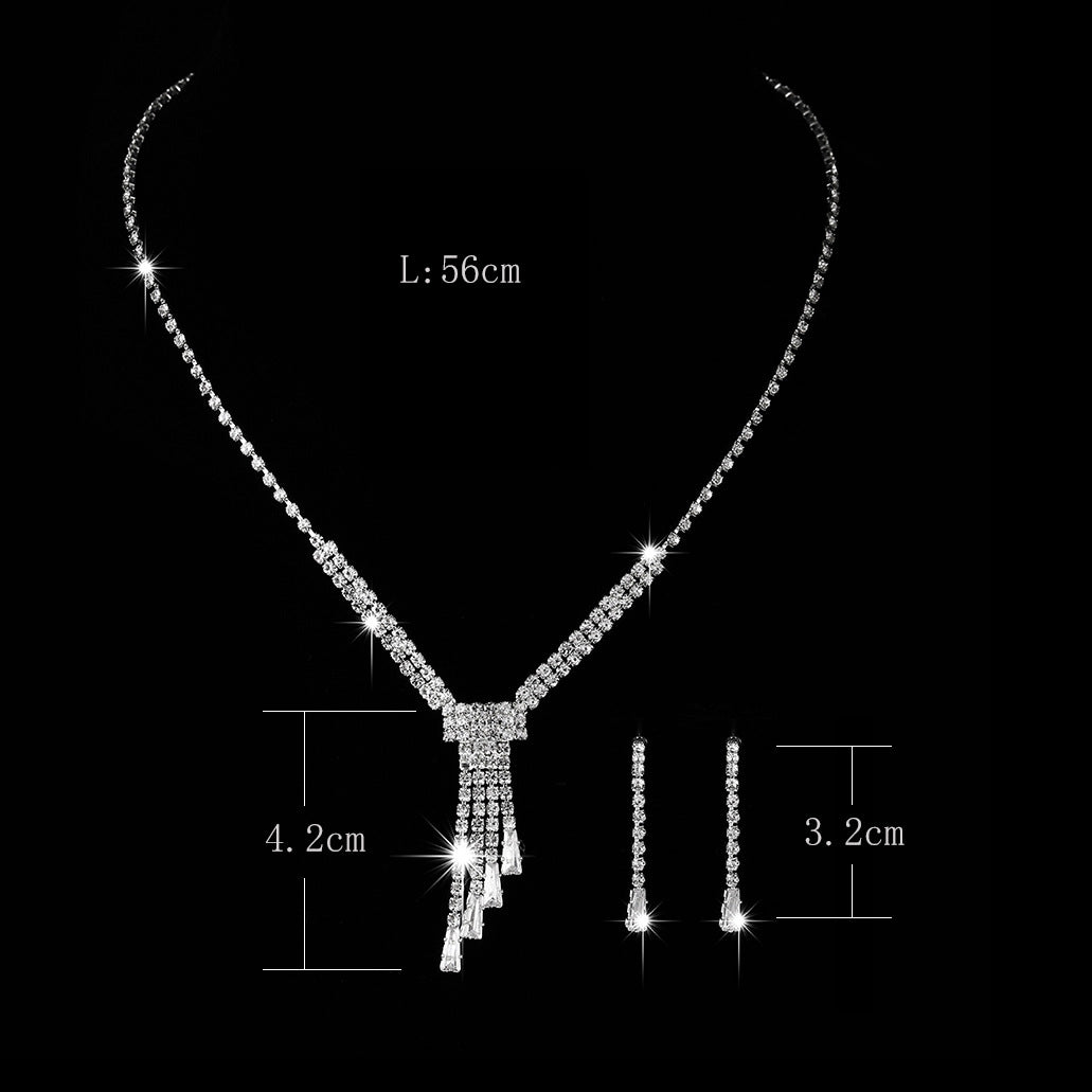 Classic Stylish Bridal Three-piece Fashion Tassel Necklaces
