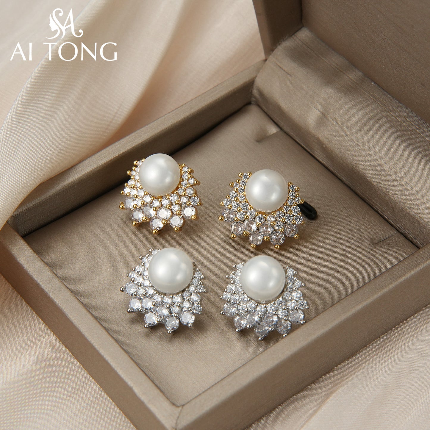 Elegant Pearl Shining Premium Delicate Gentle Temperament Earrings