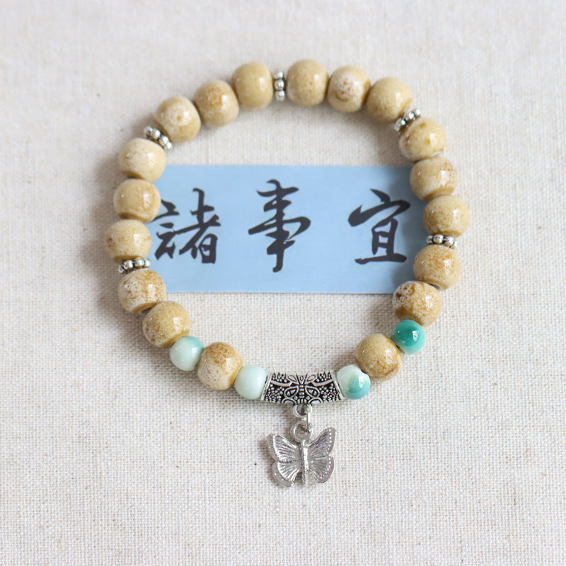 Chinese Ceramic Ethnic Style National Porcelain Bracelets