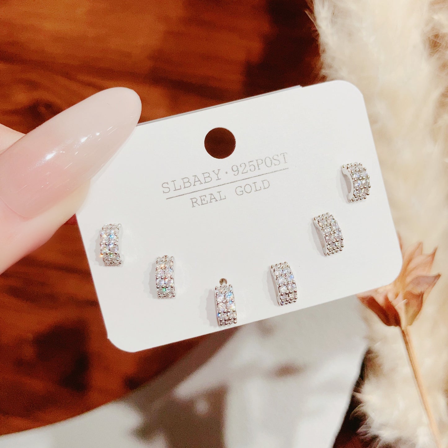 Summer Simple Style Temperament Three Pairs Of Butterfly Rings