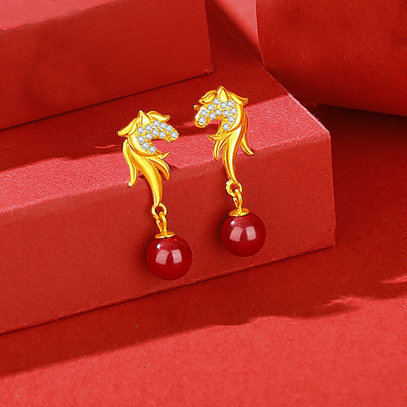 Sterling Sier National Fashion Chinese Zodiac Earrings