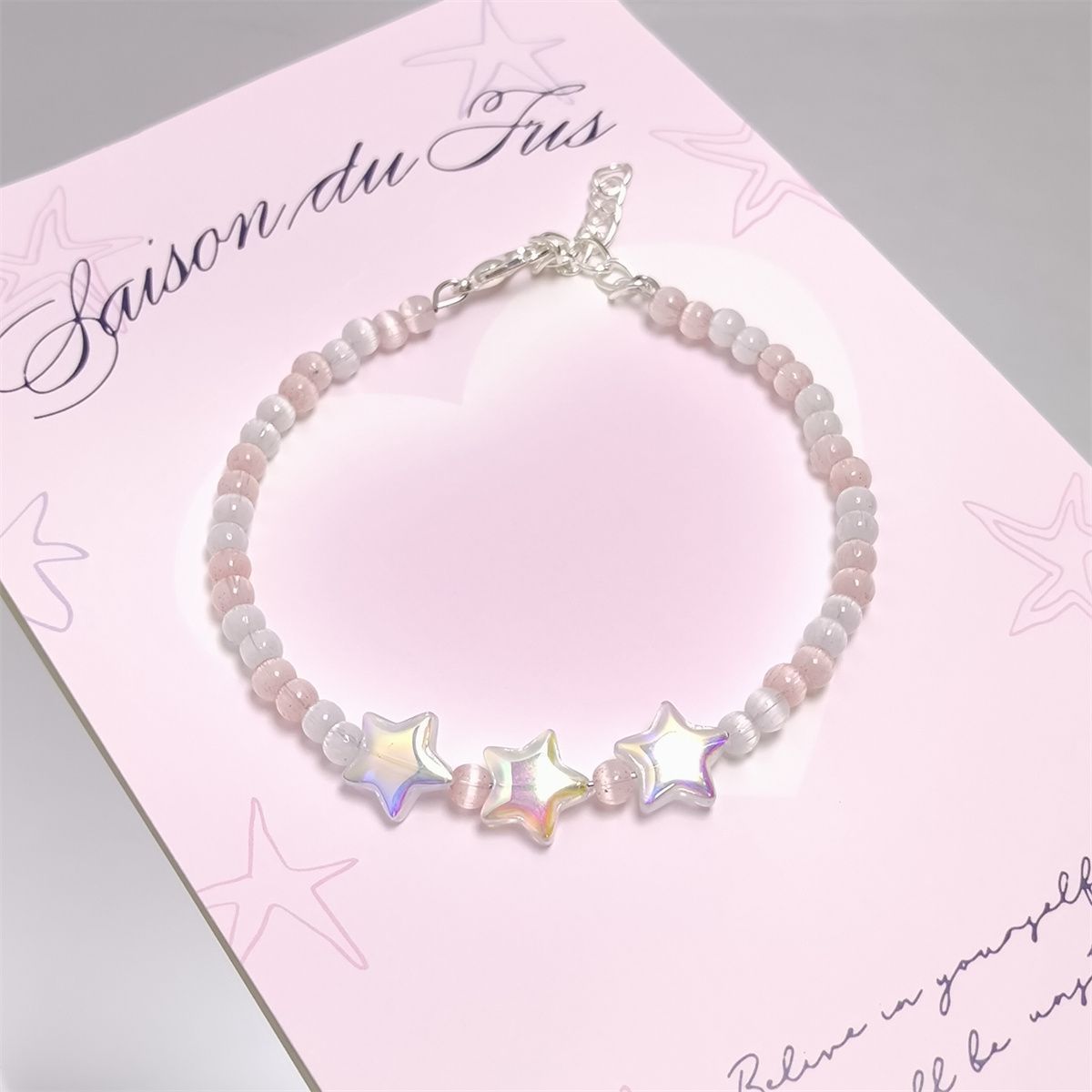 Summer Limited Dopamine Cat Eye Bead Star Female Sweet Light Bracelets