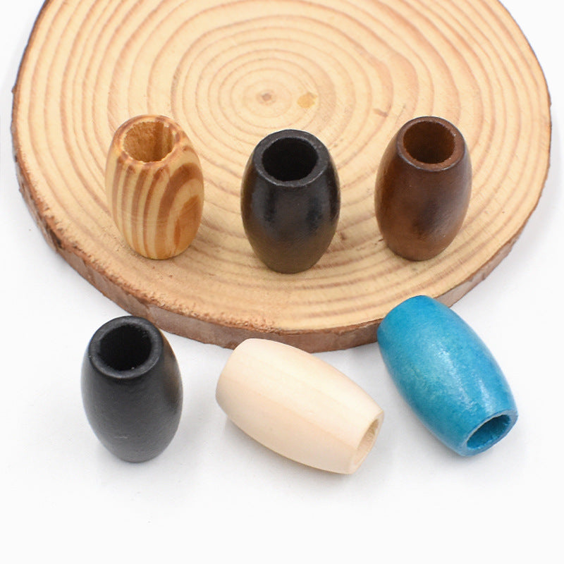 Colorful Wooden Bead Wig Hollow Braid Jewelry Accessories