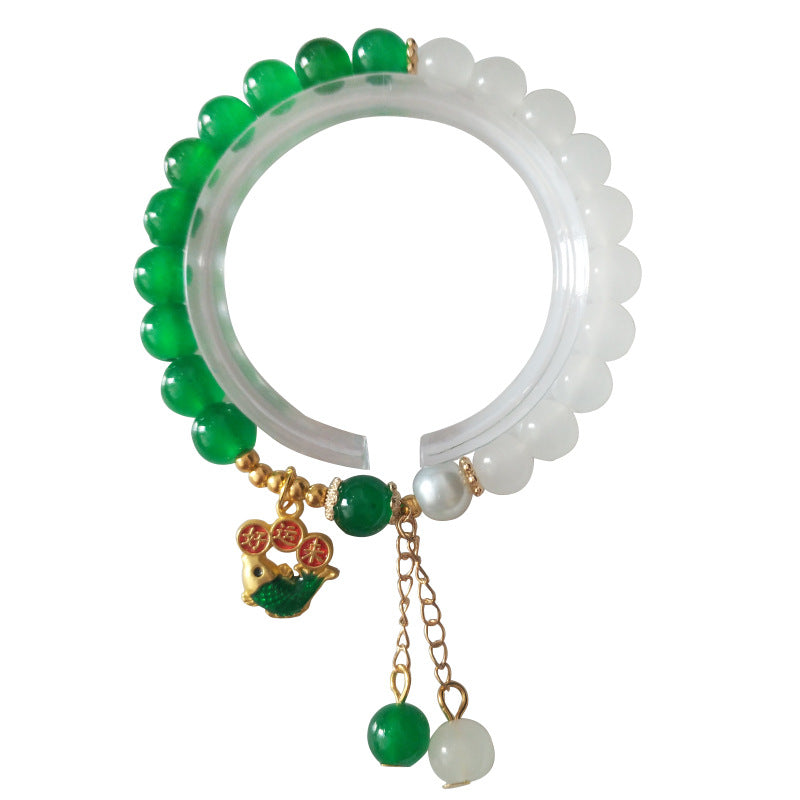 Beads Green Clover Two-color Hand Jewelry Bracelets