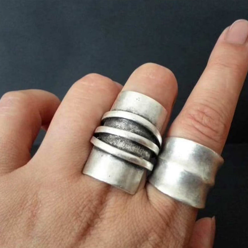 Retro Exaggerated Circle Personalized Ethnic Style Geometric Rings