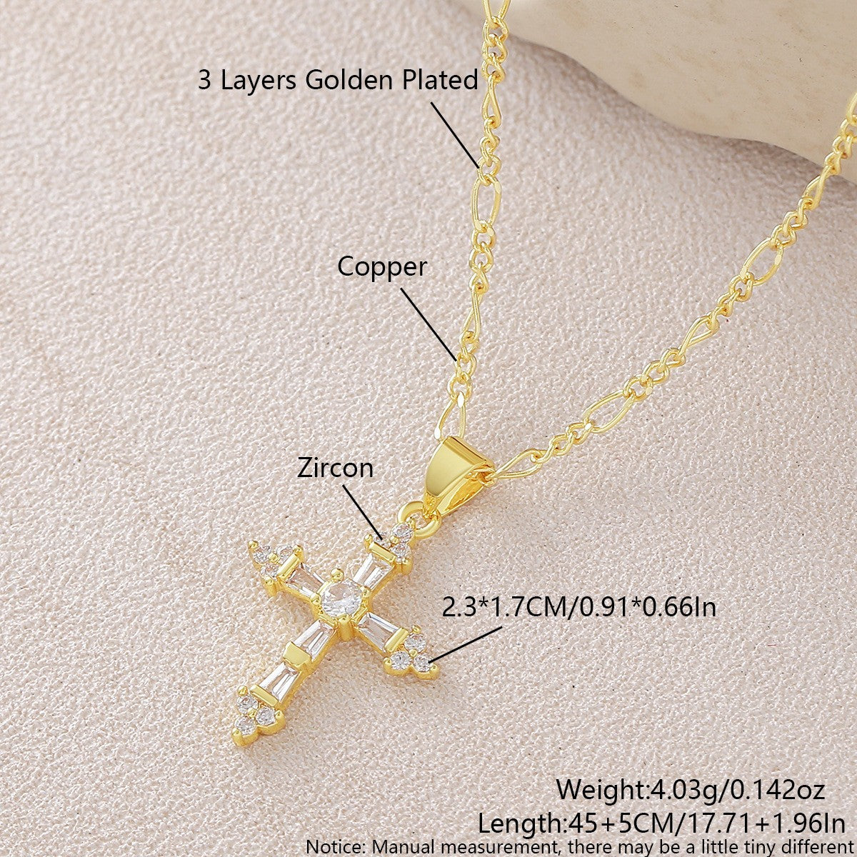 Women's & Men's Trendy Cross Zircon Artistic Retro Necklace