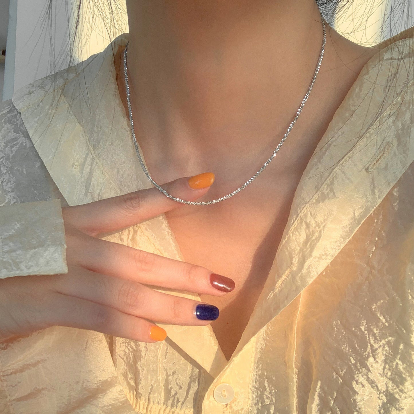 Women's Sparkling Vintage Starry Sky Temperament Clavicle Chain Light Luxury Snake Necklace
