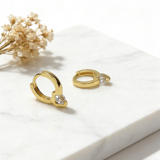 Gold Single Rhinestone Daily Elegant Graceful Light Earrings