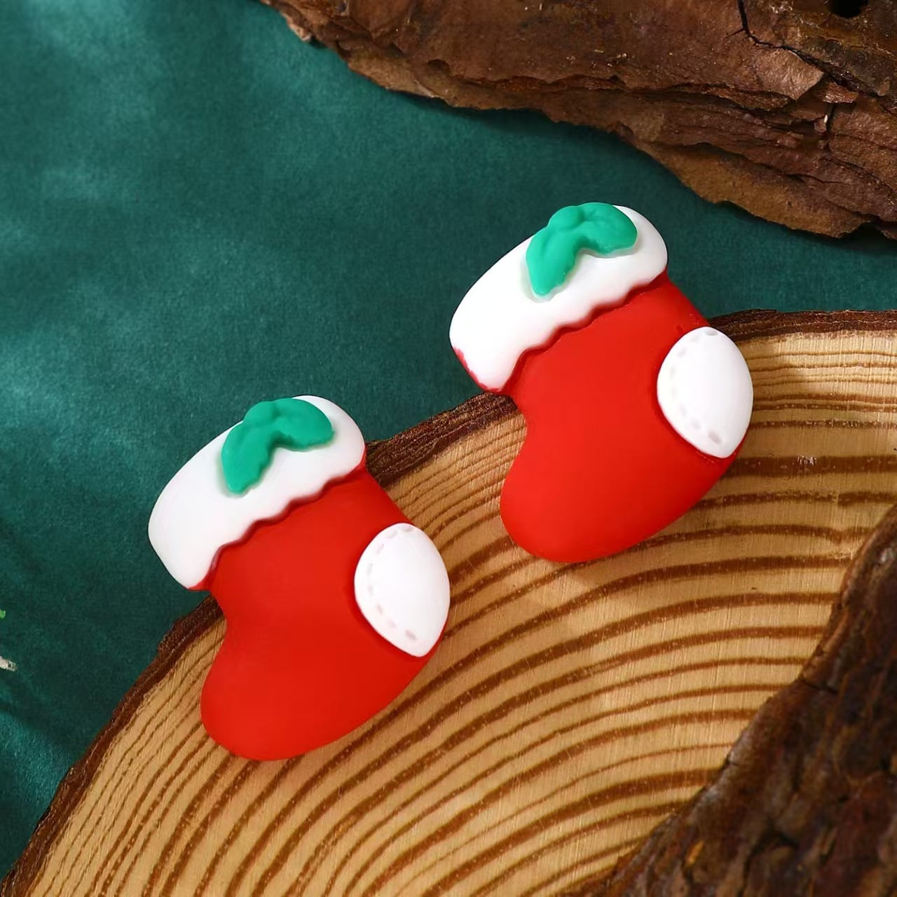 Cartoon Christmas Resin Female Cute Personality Earrings