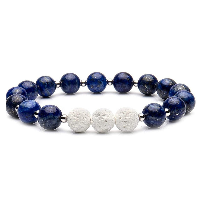 Women's & Men's Volcanic Rock Couple Beaded Elastic String Bracelet