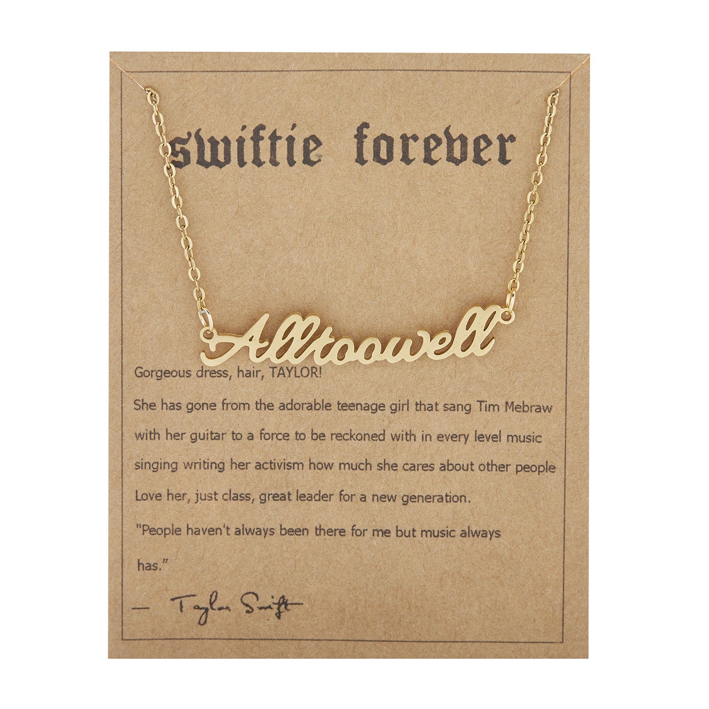 Women's Steel Paper Card Gold Clavicle Chain Necklaces