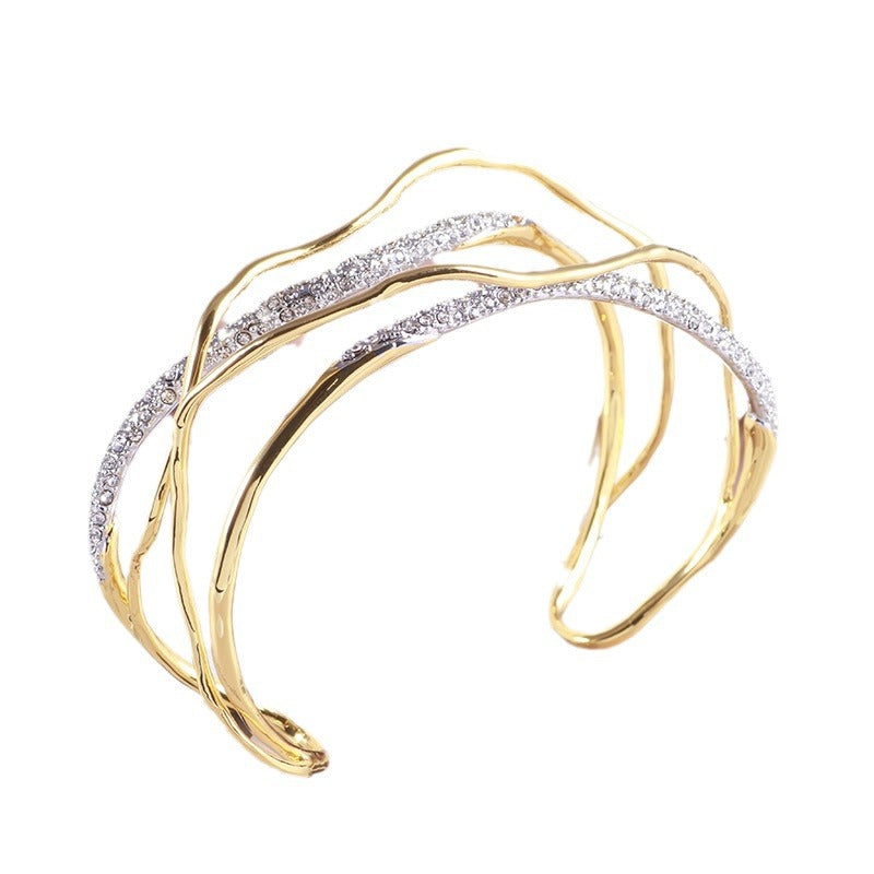 Women's Shining Diamond Irregular Line Winding Color Bracelets