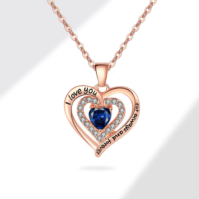 Classic Trendy Love Birthstone Birthday Gift Necklaces