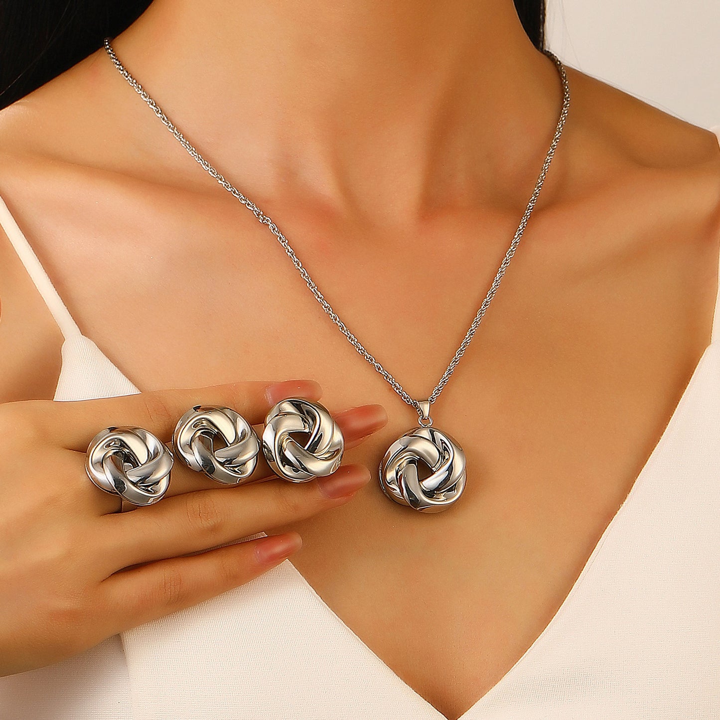 Bends Hitches Female Creative Knotted Twist Jewelry Set