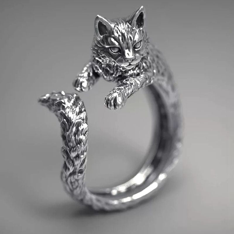 Women's Simple Cute Kitten Open Cat Paw Rings