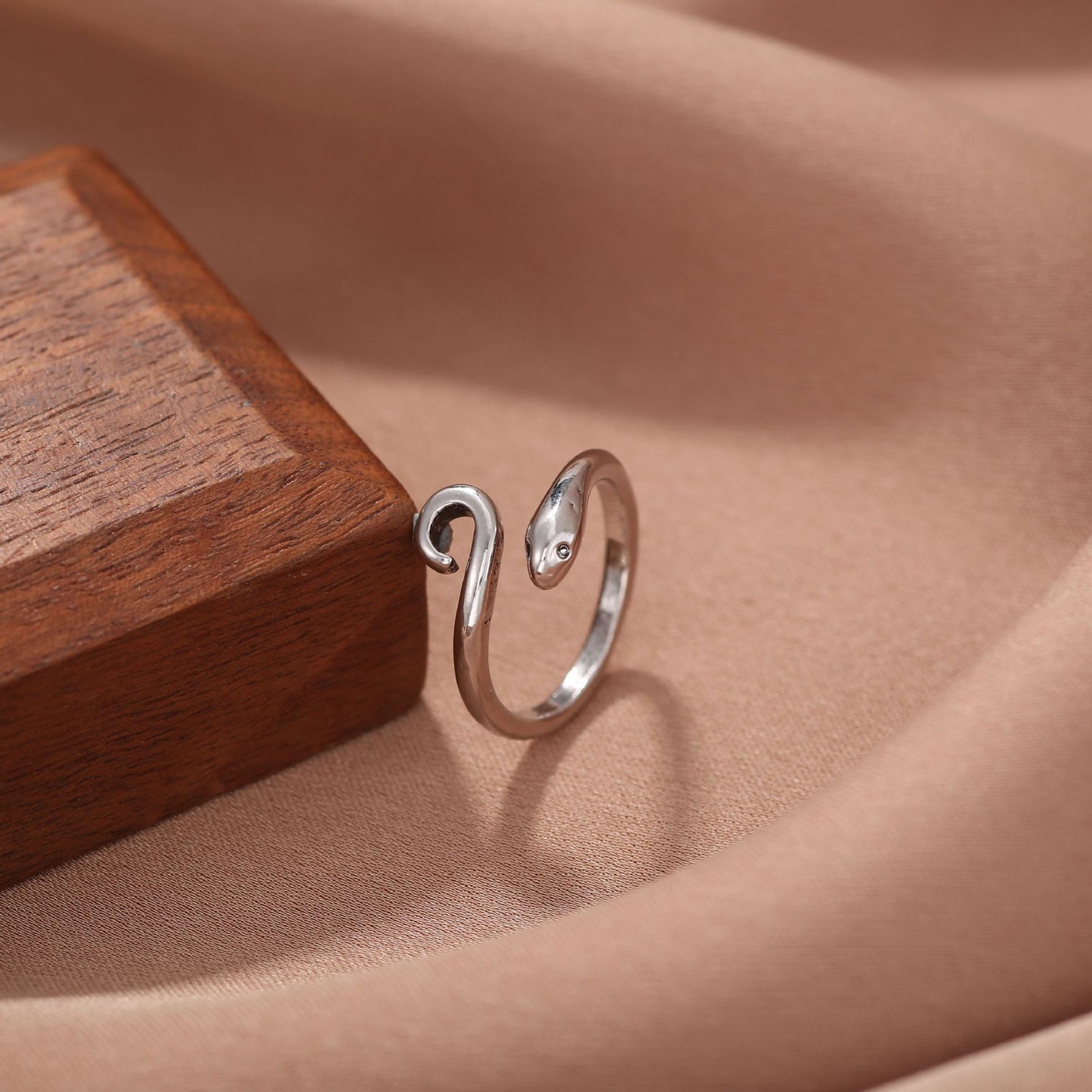 Men's Retro Trendy Sier Open Single Lucky Rings