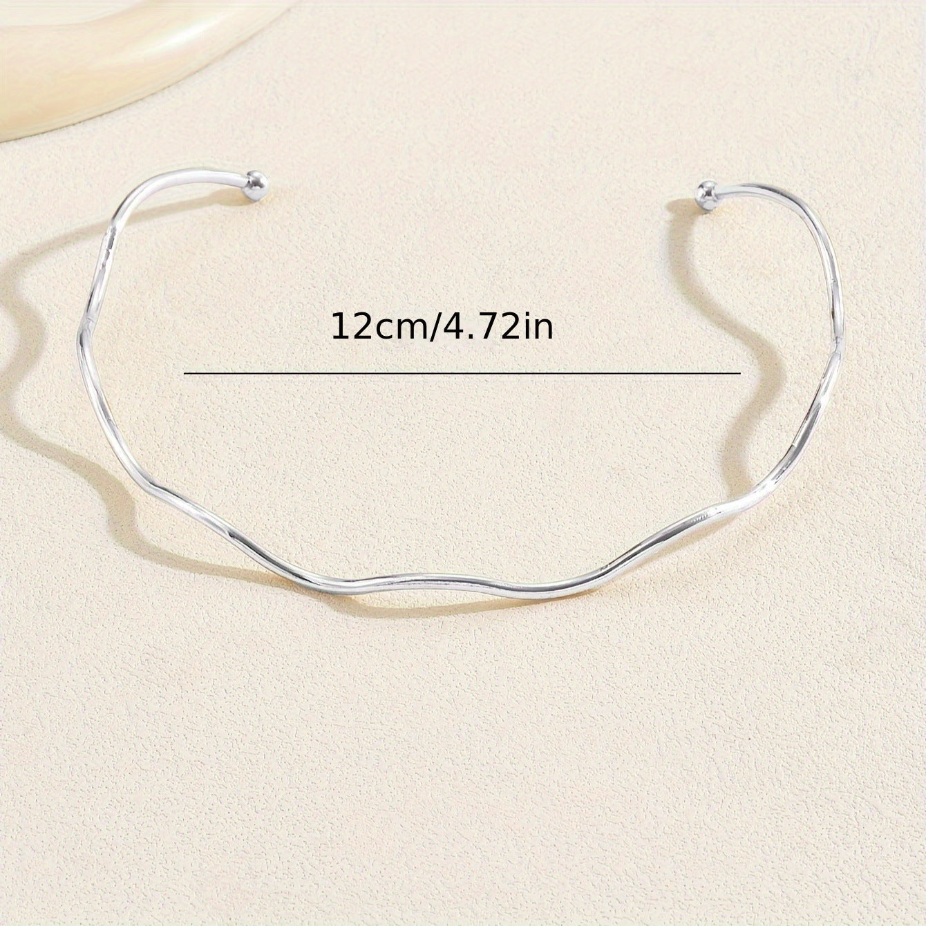 Women's & Men's Sier Minimalist Wave Couple Refined Grace Collar