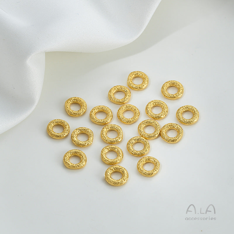 Alluvial Gold Wheel Spacer Beads Copper Jewelry Accessories