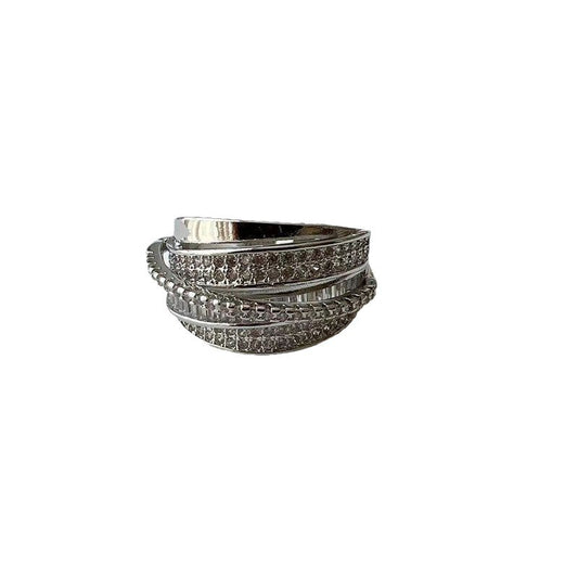Braiding Copper Inlaid Zirconium Real Gold Winding Female High Sense Ring