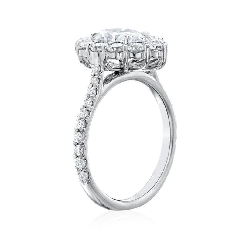 Shi Simple Water Drop Artificial Diamond Exquisite Pear-shaped Ring