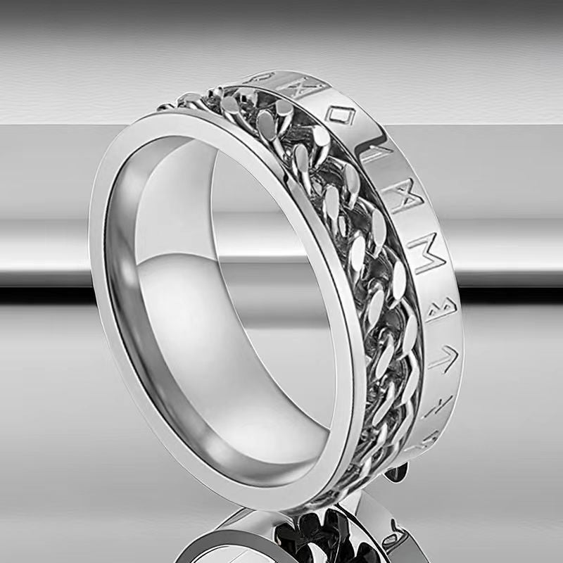 Stainless Steel Rotating Chain Decompression Roman Rings