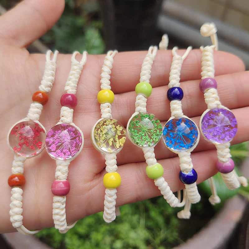 Flower Starry Sky Eternal Crystal Glass Bracelet