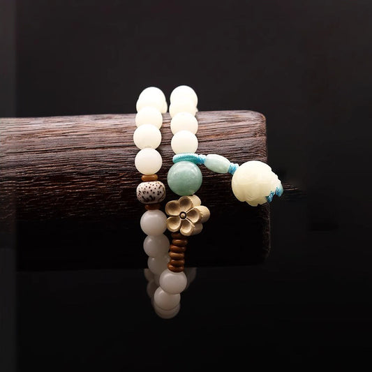 Luxury White Jade Bodhi Root Seed Bracelets