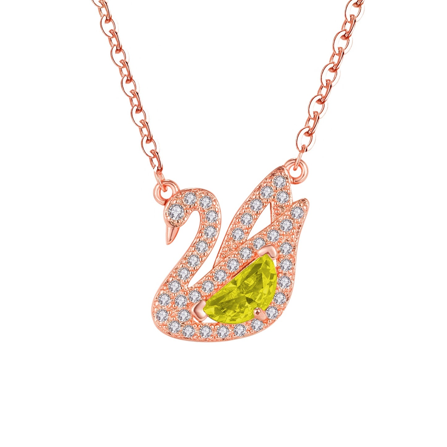 Trendy Creative White Swan Zircon Colorful Crystals Pave Ear Full Jewelry Set