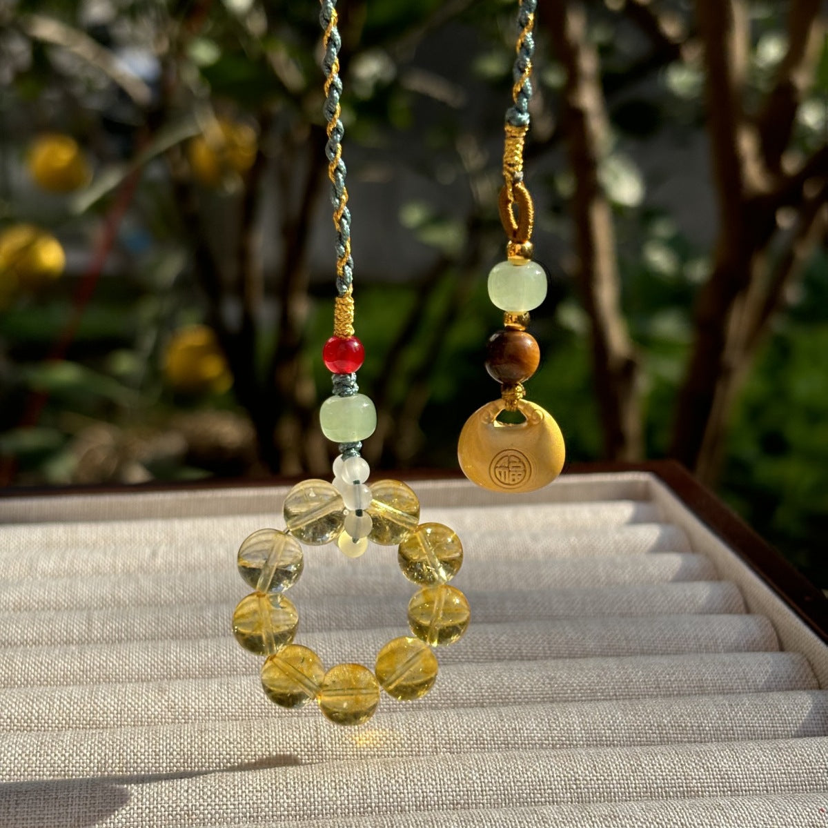 Citrine Package Car National Style Hair Hanging Ornaments