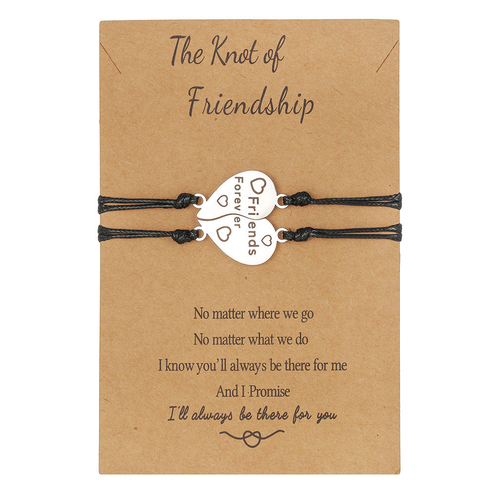 Steel Love Friends Woven Fashion Lettering Adjustable Carrying Bracelet