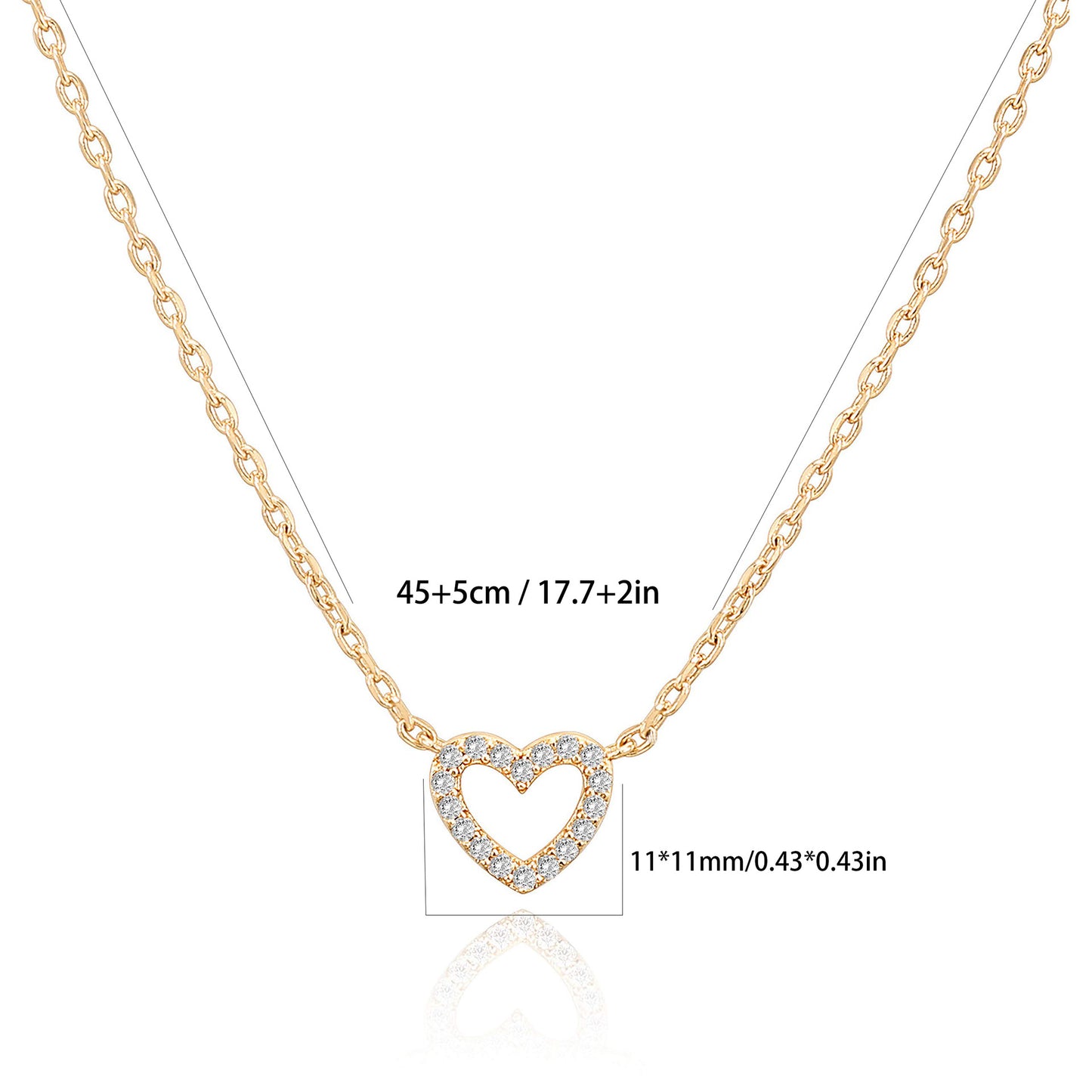 Copper Micro Inlaid Zircon Love Gold Necklace