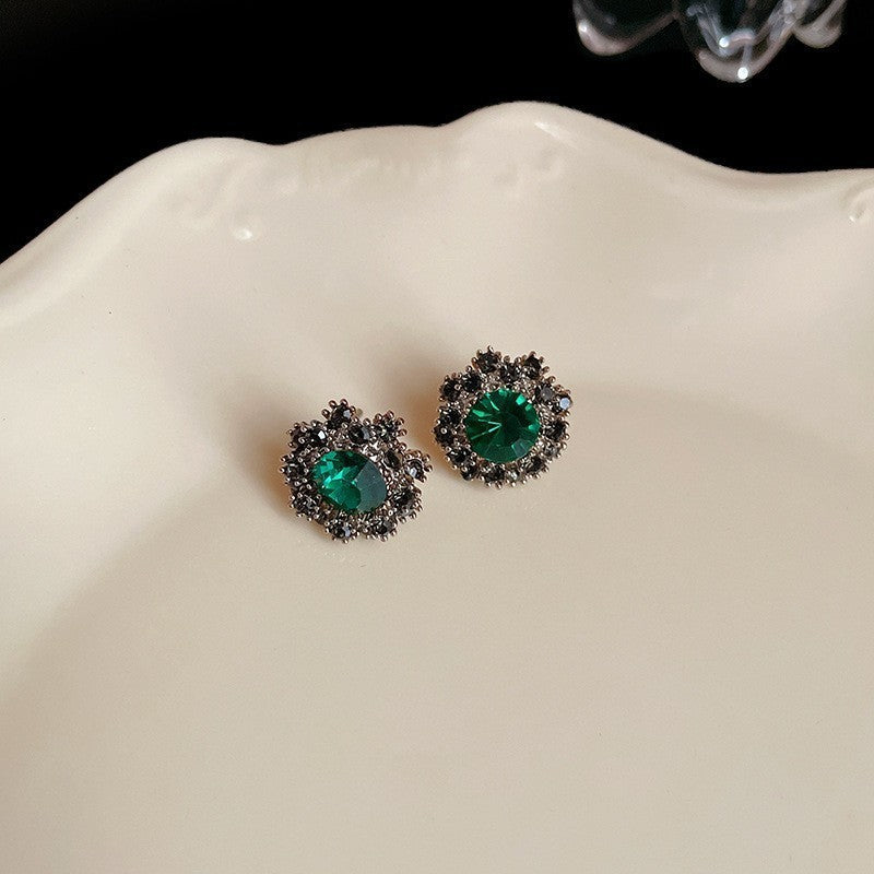 Style Turquoise Blue Diamond Flower Ear Light Luxury Minority Clavicle Necklaces