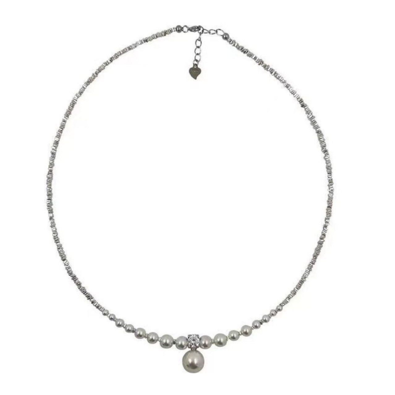 Light Pearl Gradient Small Pieces Of Sier Niche Necklace