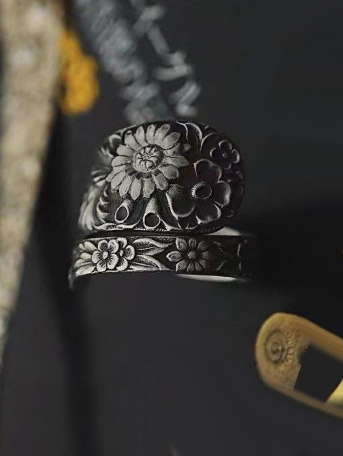 Classy Popular Sunflower Vintage Flower Carved Rings