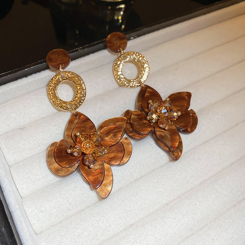 Women's Needle Geometric Irregular Resin Fashionable Retro Earrings