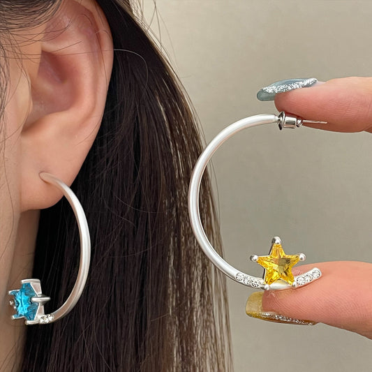 Fashion Color Shaped Female Simple Light Luxury Style Temperament Ear Stud Earrings