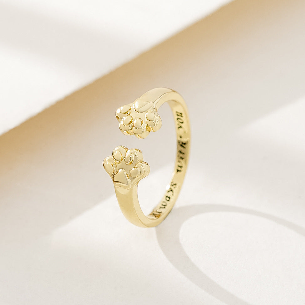 Women's & Men's Fashion Cat's Paw Open Little Finger Rings