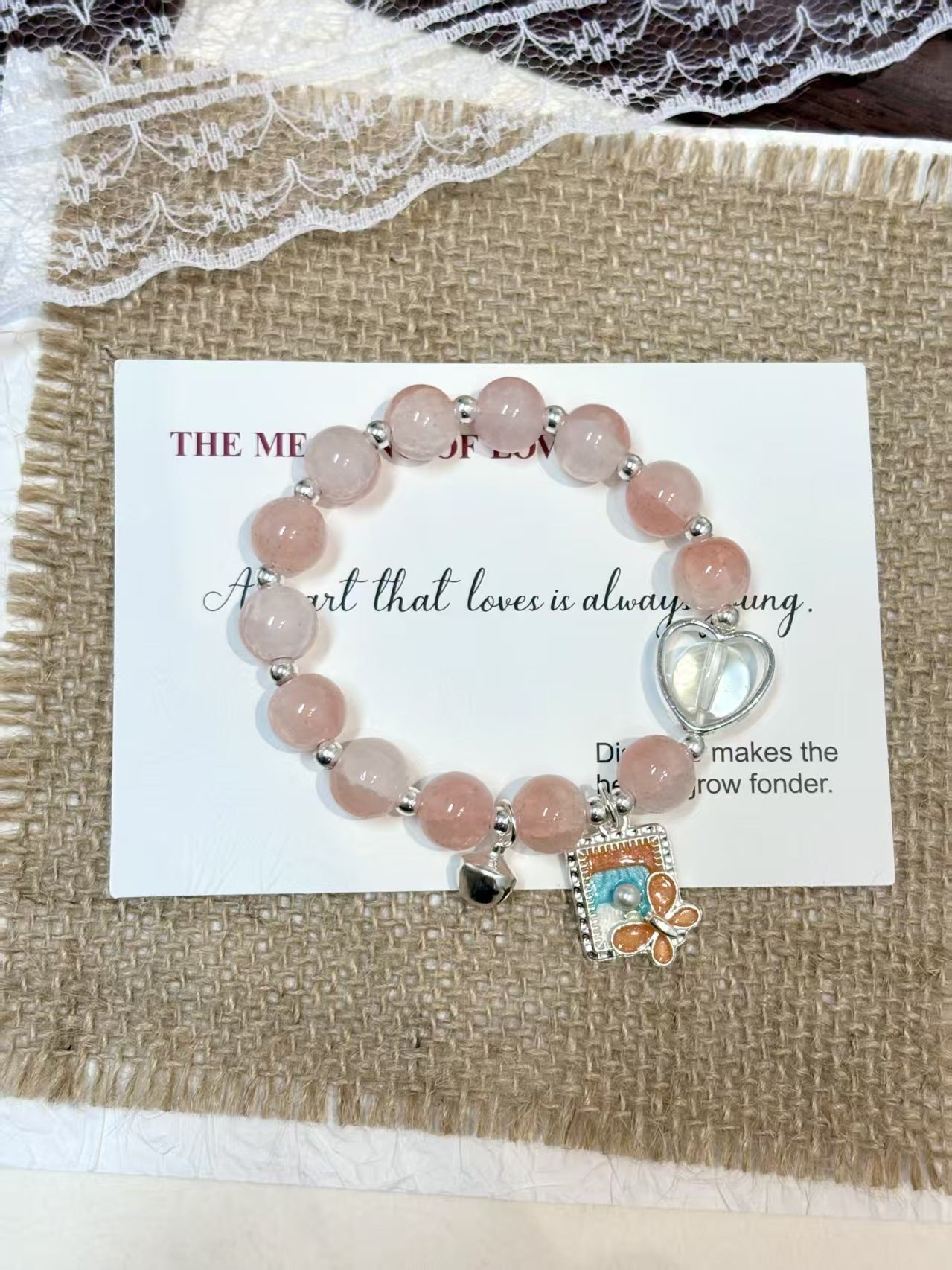 Colorful Butterfly Dream Love Beaded Bell Design Sense Get Couples Bracelet
