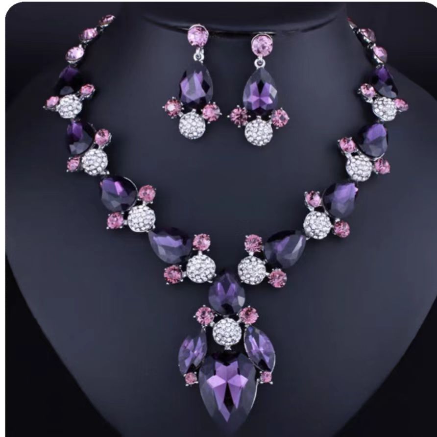 Fashion Suit Exaggerated Crystal Two-piece Alloy Rings