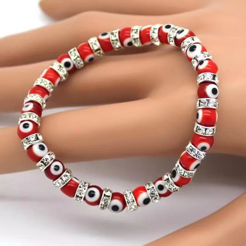 Women's Glass Bead Alloy Devil's Eye Beaded Bracelet