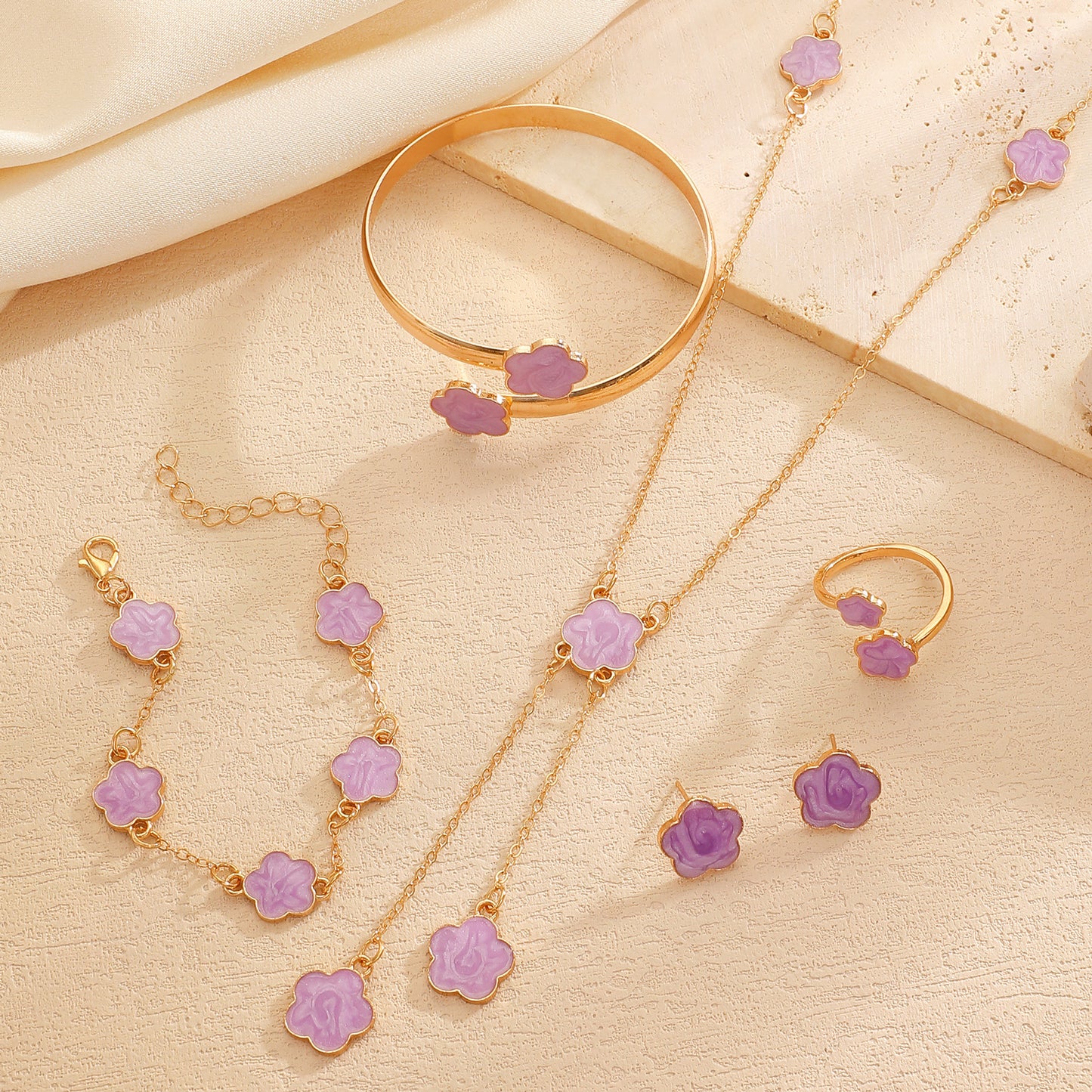 Lucky Flower Parthenocissus Grass Ear Female Jewelry Set
