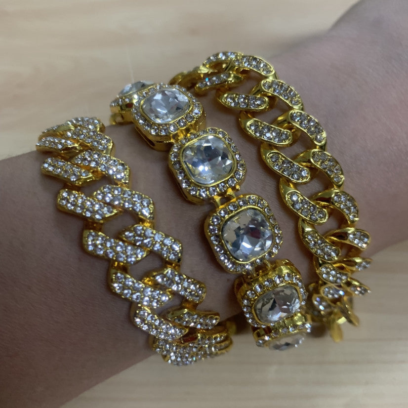 Women's & Men's Cuban Link Chain Hip Hop Alloy Affordable Luxury Bracelet