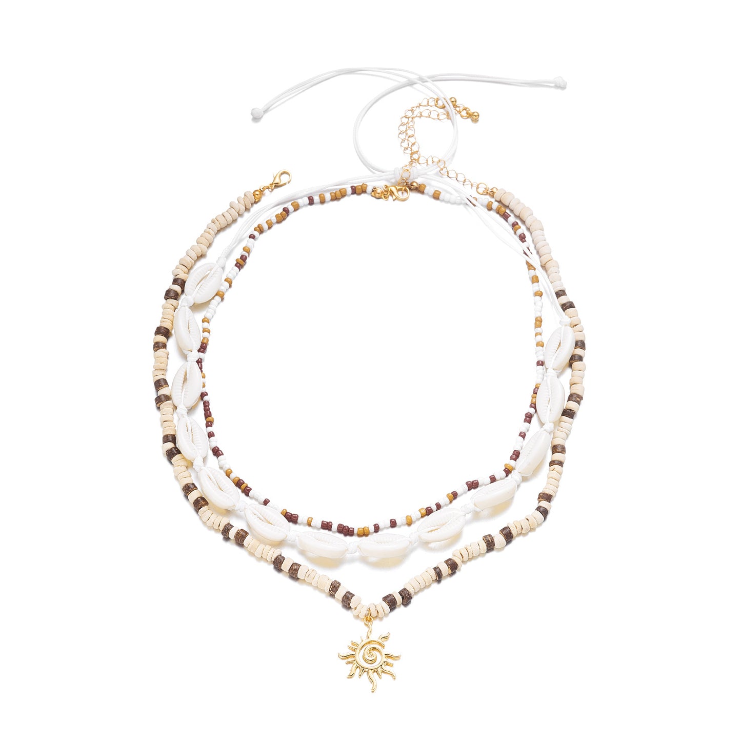 Women's Casual Versatile Contrast Color Bead Sun Shell For Minimalist Necklaces
