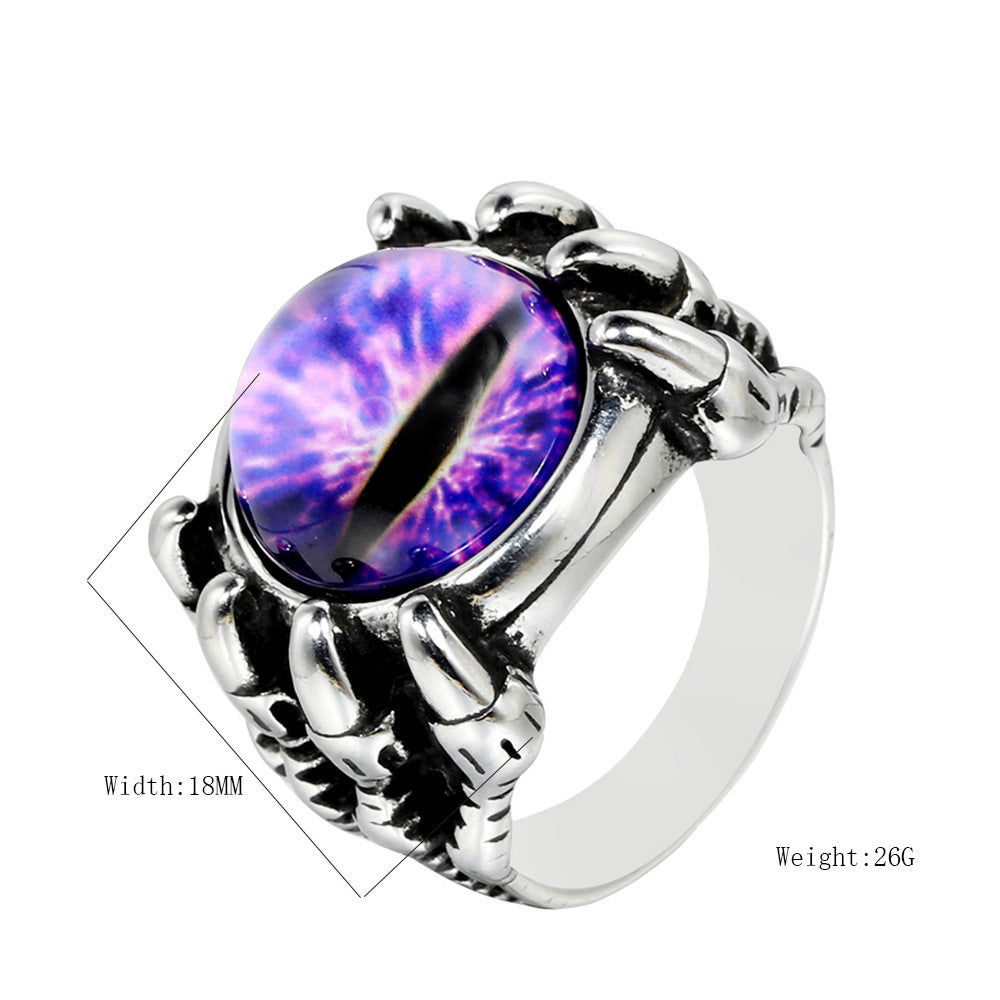 Eye Dragon Claw Personality Punk Stainless Ring