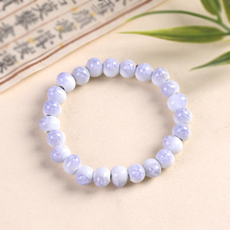 Women's Ceramic Beaded Fresh Color Single String Bracelets