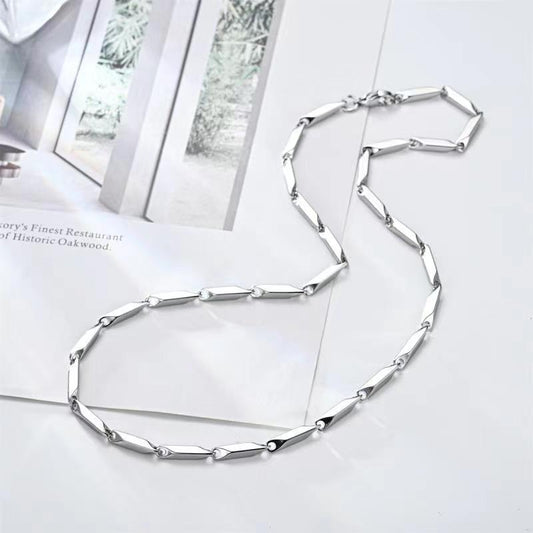 Women's & Men's Diamond Stainless Melon Seeds Chain Minimalist Hip Necklaces