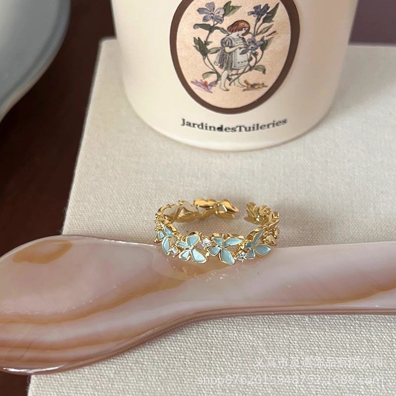 Women's Flower Butterfly For Light Luxury Minority Unique High Sense Index Rings