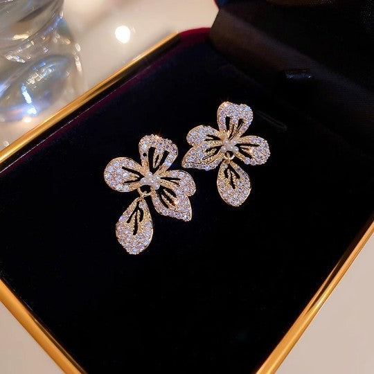 Water Drop Chinese Knot Butterfly Environmental Protection Female Niche Stud Earrings