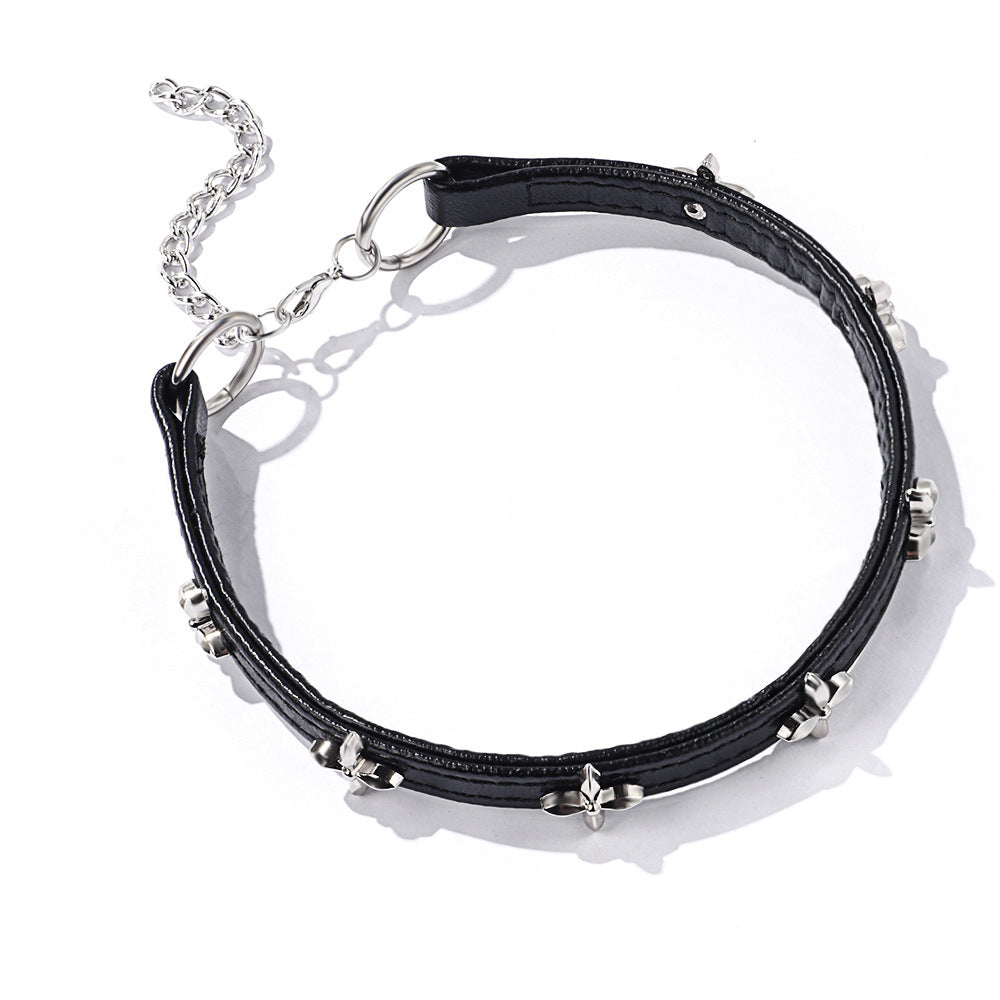 Cross Leather Female Stylish Clavicle Design Sense Temperament Collar